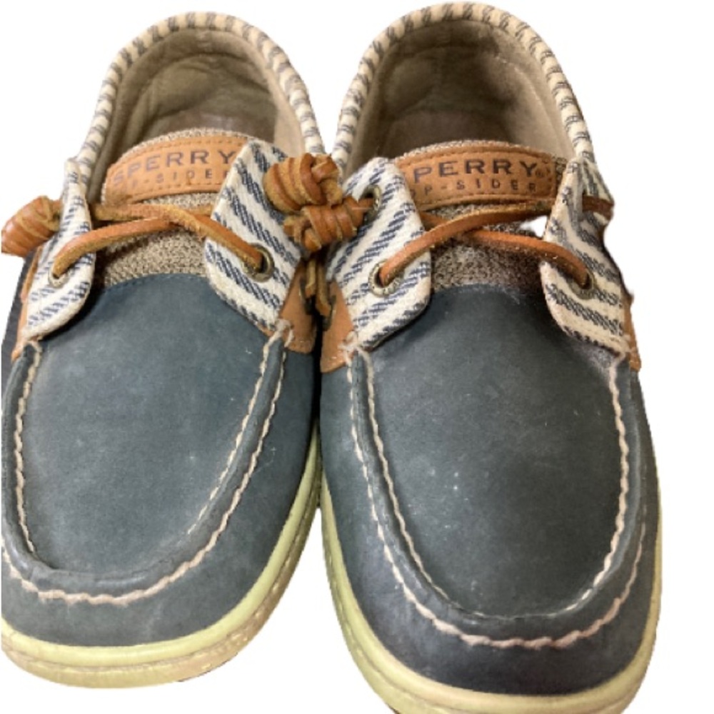 Sperry Topsiders Women’s Bluefish Mariner striped navy blue boat size 6